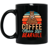 Coffee Makes Life Bearable, Retro Coffee And Bear Vintage Gift