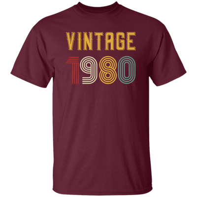 Vintage 1980 Birthday, Retro 1980 Birthday Gift, Born In 1980 Unisex T-Shirt