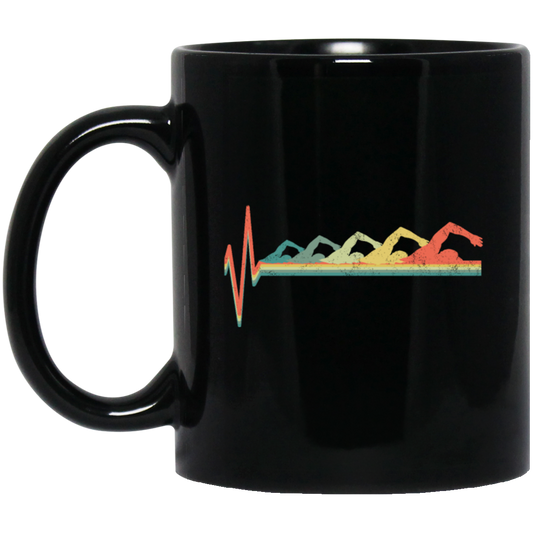 Design For Beach Lover Evolution Swimmer Summer Time Black Mug