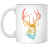 Head Deer Vinatge Head Deer Design For Animal Lover White Mug