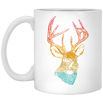 Head Deer Vinatge Head Deer Design For Animal Lover White Mug