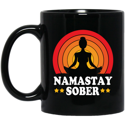 Namastay Sober, Retro Sobriety, Love To Do Yoga, Retro Yoga, Best Yoga Ever Black Mug