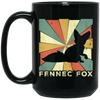 Retro Fennec Fox Lover Vintage Black Mug