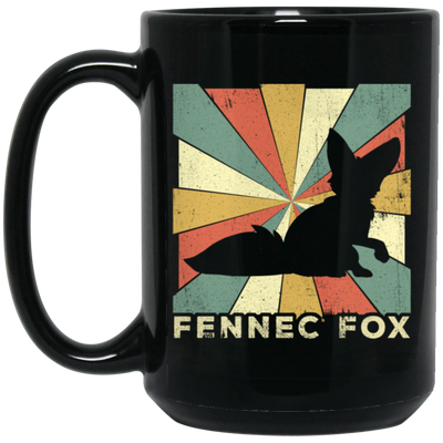 Retro Fennec Fox Lover Vintage Black Mug