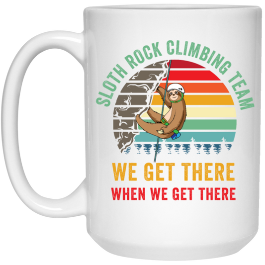 Funny Rock Climbing, Retro Rock Climber Gift White Mug