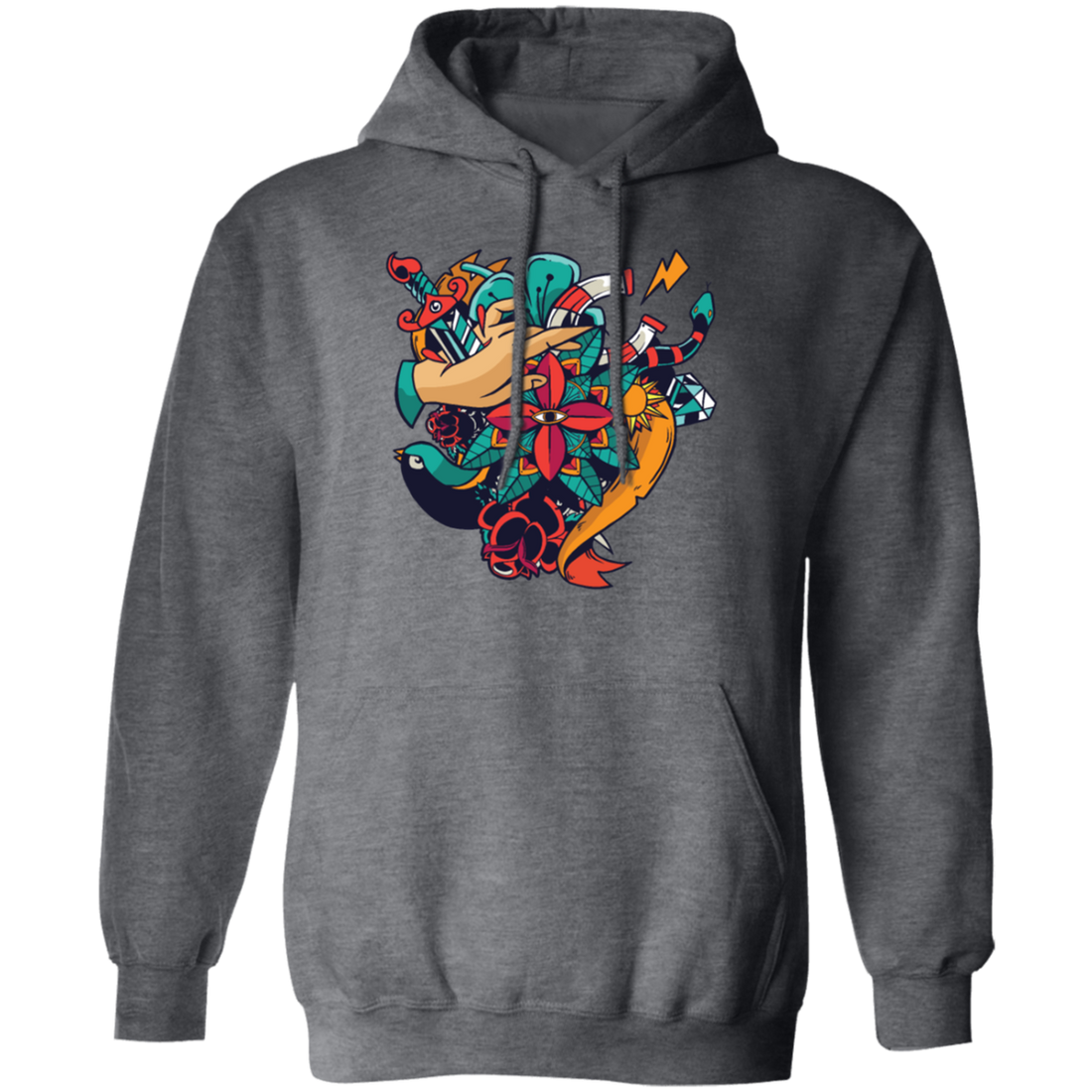 Traditional Tattoo, Awesome Flowers, Sabre, Snake Tattooed Gift