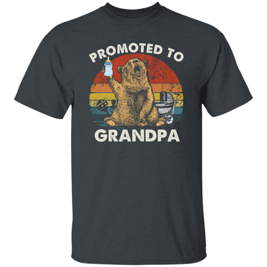 Vintage Promoted To Grandpa Bear, Bear Lover Gift In Vintage Unisex T-Shirt