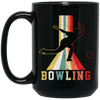 Colorful Bowling, Sporty Retro, Boy Gift, Bowling Lover Gift Black Mug