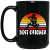 Baseball Catcher, Catcher Gift, Retro Catcher Gift, Love Retro Baseball, Catcher Vintage Black Mug