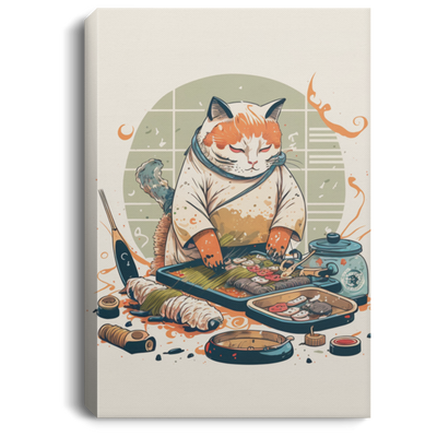 Cat As A Sushi Chef Making Sushi, Love Sushi, Japanese Cat And Japanese Food, Japanese Chef