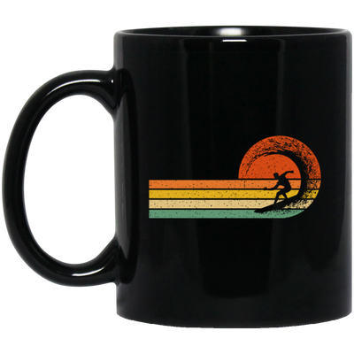 Retro Surfing Surf Beach Surfer Gift Vintage Wave Black Mug