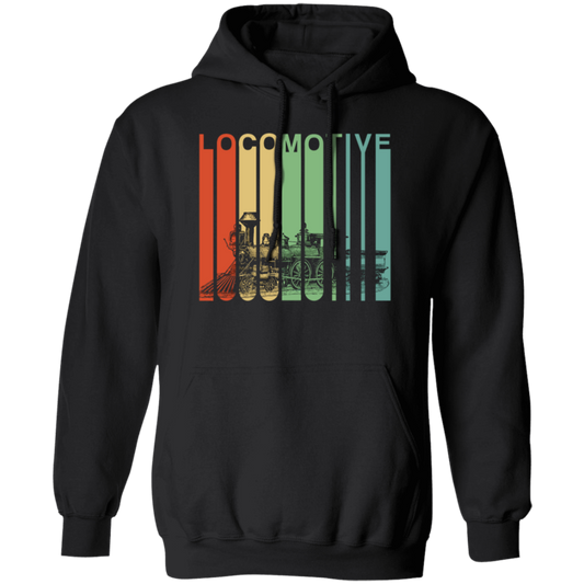 Vintage Train Hoodie Retro Steam Locomotive