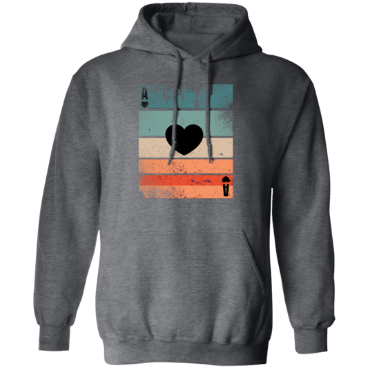 Retro Ace Of Hearts Card Poker Player Gift Pullover Hoodie