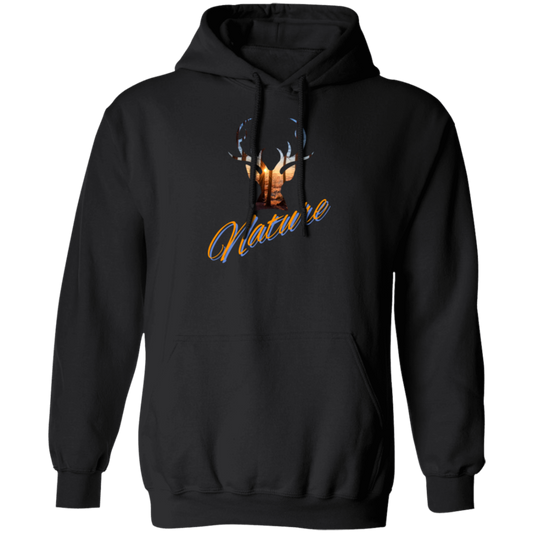 Nature Deer Head Outdoor Forest Sunset Deer Pullover Hoodie