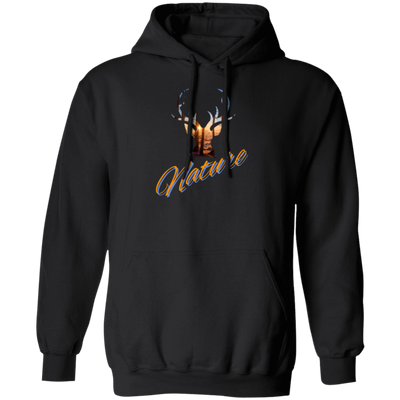 Nature Deer Head Outdoor Forest Sunset Deer Pullover Hoodie