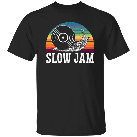 Vinyl Snail, Slow Jam Vinyl, Record Album Music Lover, Love Snail, Retro Vinyl Unisex T-Shirt