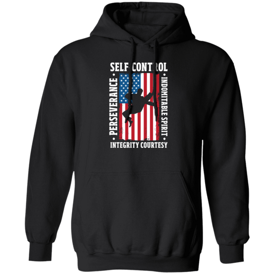 American Taekwondo, Self-Control, Perseverance, Integrity Courtesy, Indomitable Spirit Pullover Hoodie