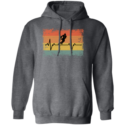 Retro Heartbeat Football Gift Pullover Hoodie