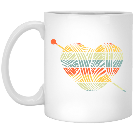 Knit A Heart, Knitting Crochet For My Love, Knitter Lover, Best Knit Ever White Mug