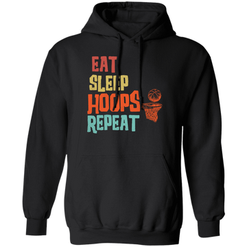 Basketball Gift, Eat Sleep Hoops Repeat Png, Retro Basketball Sport