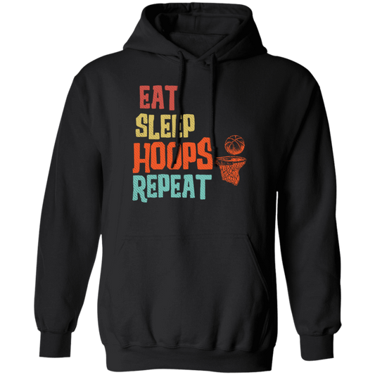 Basketball Gift, Eat Sleep Hoops Repeat Png, Retro Basketball Sport