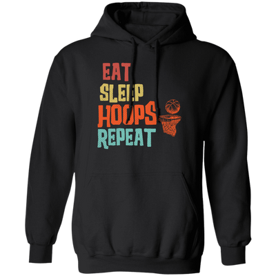 Basketball Gift, Eat Sleep Hoops Repeat Png, Retro Basketball Sport