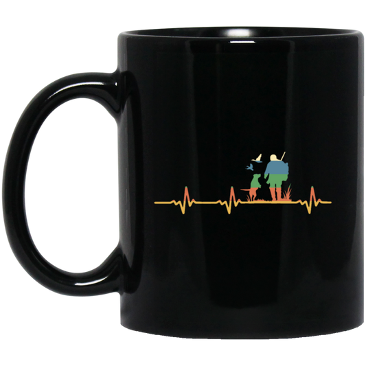 Retro Hunter with dog heartbeat gift idea birthay