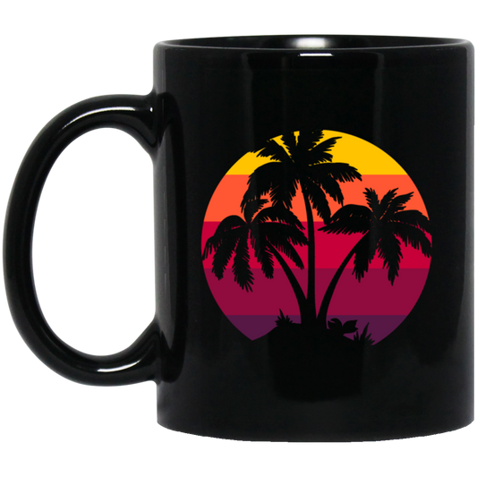 Sunset, Palm And Beach. The Perfect Holiday With Palm Tree