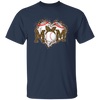 Funny Baseball Mom, Leopard Heart Mom, Ball Sport Lover Gift, Leopard Baseball Unisex T-Shirt