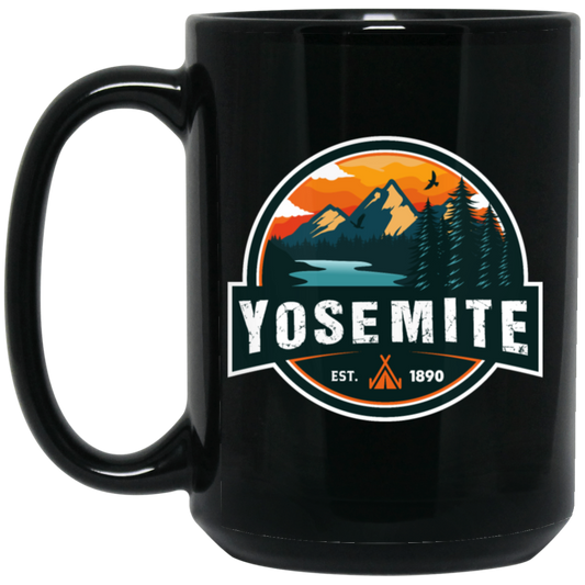 Yosemite Mountain, Yosemite National Park, Love Yosemite Lover Gift Black Mug