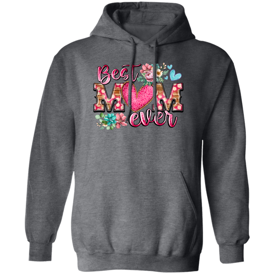 Love My Mom, Best Mom Ever Gift, Mom Lover Gift, Flower Love Gift, Flower Mom Lover Pullover Hoodie