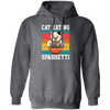 Retro Cat Lover, Cat Eating Spaghetti, Japanese Spaghetti, Love Ramen Pullover Hoodie