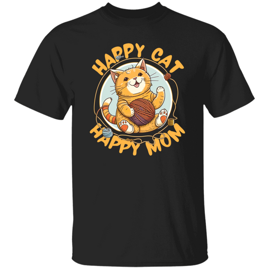 Love Cute Cat, Happy Cat, Happy Mommy, Best Cat Ever, Cat With Ball Of Knitting Wood Unisex T-Shirt