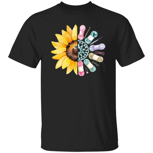 Sunflower Lover, Pretty Sunflower Crocheting Knitting For Women, Love Knitter Unisex T-Shirt