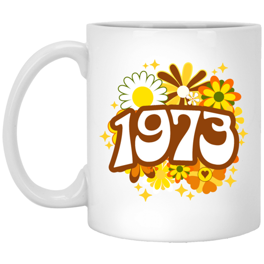 Birthday Gift 1973 Flower Lover Groovy Gift Colorful