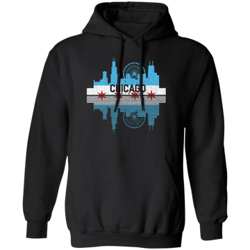 Chicago Skyline Shirt Silhouette IL City Flag Gift