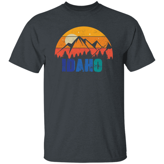 Retro Vintage Idaho With Mountain And Forest