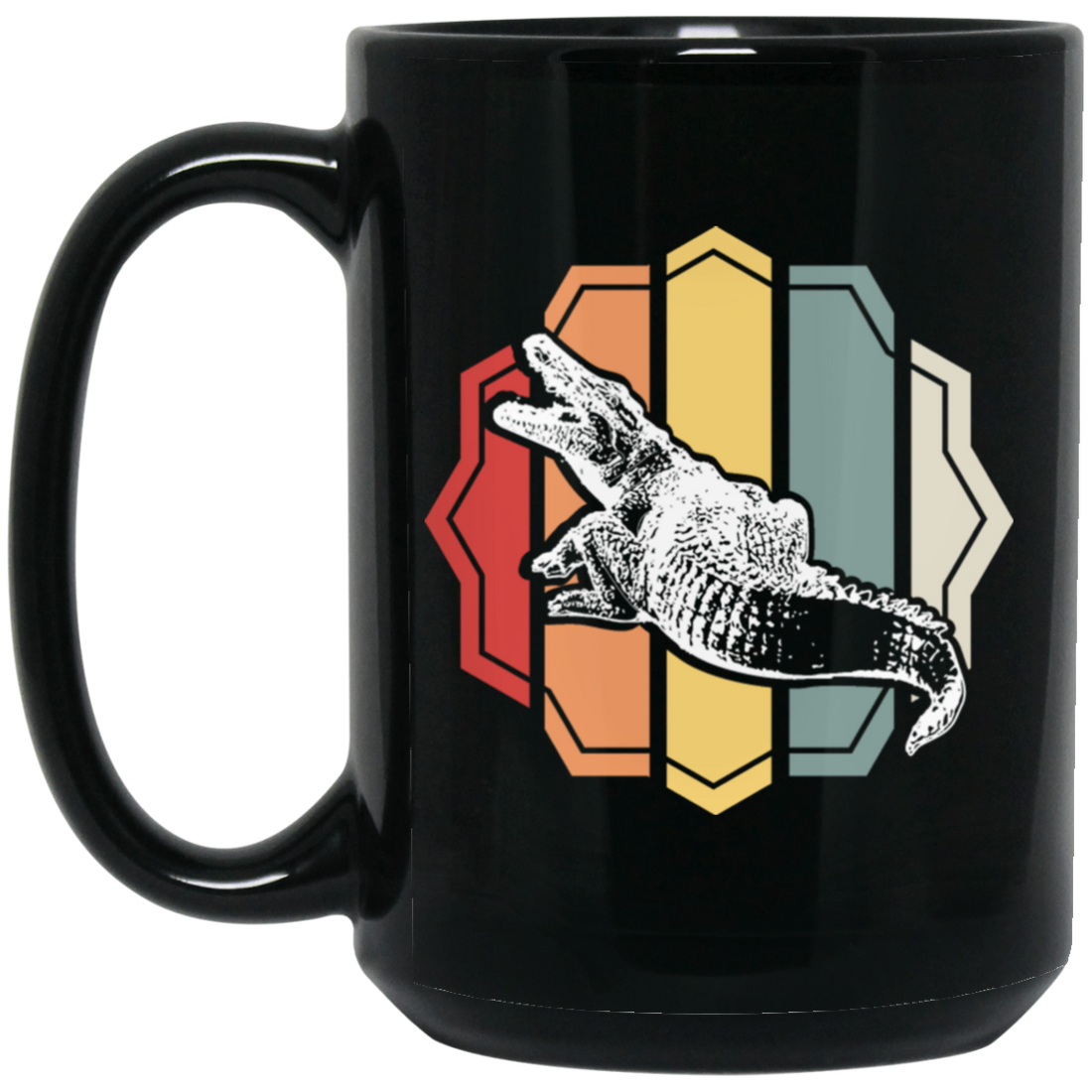 Crocodile Caiman Animal Welfare Gift Live In The River Black Mug