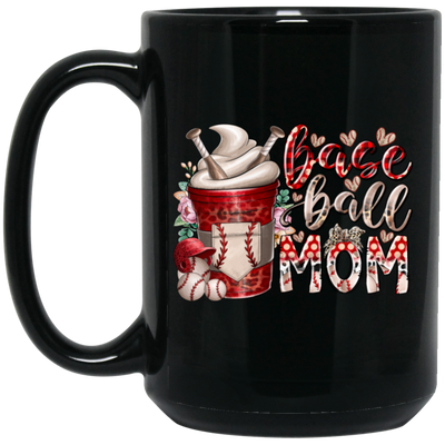 Gift For Mom, Mother's Day Gift, Best Mom Gift, Coffee Lover Gift, Best Baseball Lover Black Mug