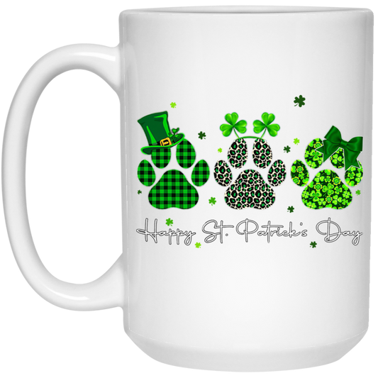 Love Shamrock Paw St Patrick Cute Cat Paw Irish Patrick Day