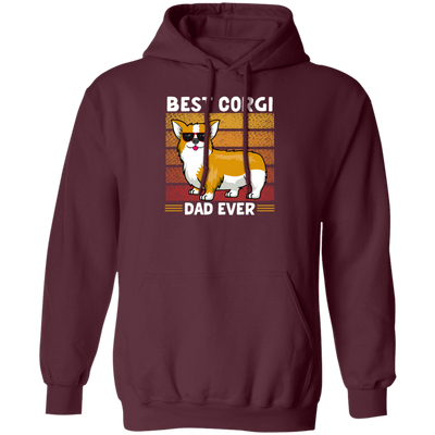 Retro Corgi, Best Corgi Dad Ever, Love Corgi Dog, Best Dog, Dog Dad Gift Pullover Hoodie