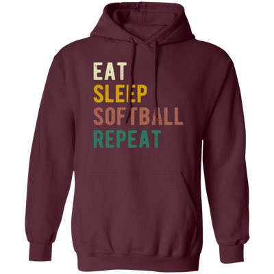 Retro Eat Sleep Softball Repeat Gift