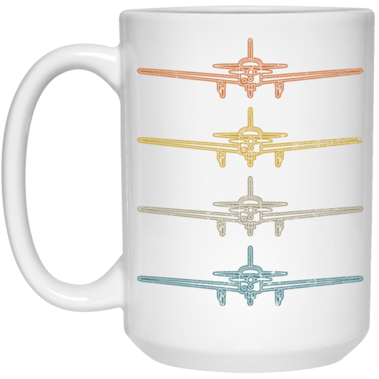 M20J Airplane Gift For Flight School Training Love Aviation Pilot Vintage White Mug