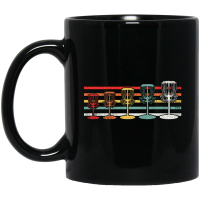 Disc Golf Gift, Retro Disc Golfing, Frisbeesport Gift, Retro Golf Lover Gift Black Mug