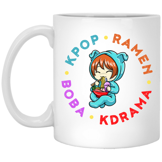 Korean Love Gift, Kpop Ramen Kdrama Boba, Cute Korean Chibi