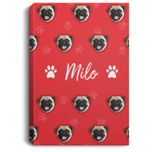 Personalized Pet Face And Name Canvas, Custom Dog Face Canvas CB108