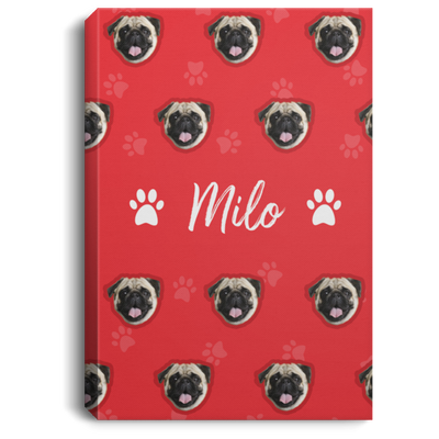 Personalized Pet Face And Name Canvas, Custom Dog Face Canvas CB108