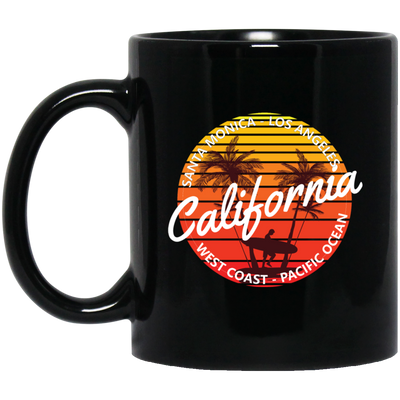 California Surfing Paradise Summer Mood With California Beach Black Mug