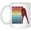 Retro Hockey Player, Field Hockey Indoor Hockey White Mug