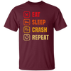 Retro Eat Sleep Crash Repeat - Mountain Biking Unisex T-Shirt